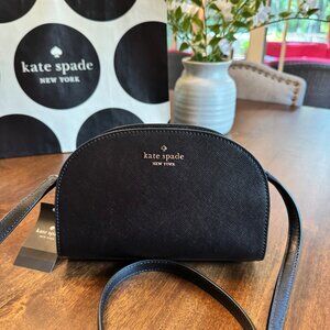 Kate Spade Perry Dome Crossbody Bag in Black K8697 Saffiano Leather